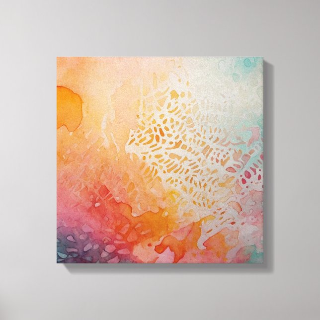 Abstrakte Farbenfrohe Watercolor Leinwanddruck (Vorderseite)