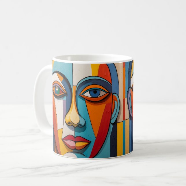 Abstrakte Farbenpracht Kaffeetasse (Vorderseite Links)