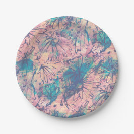 Abstrakte Farbenpracht Pappteller