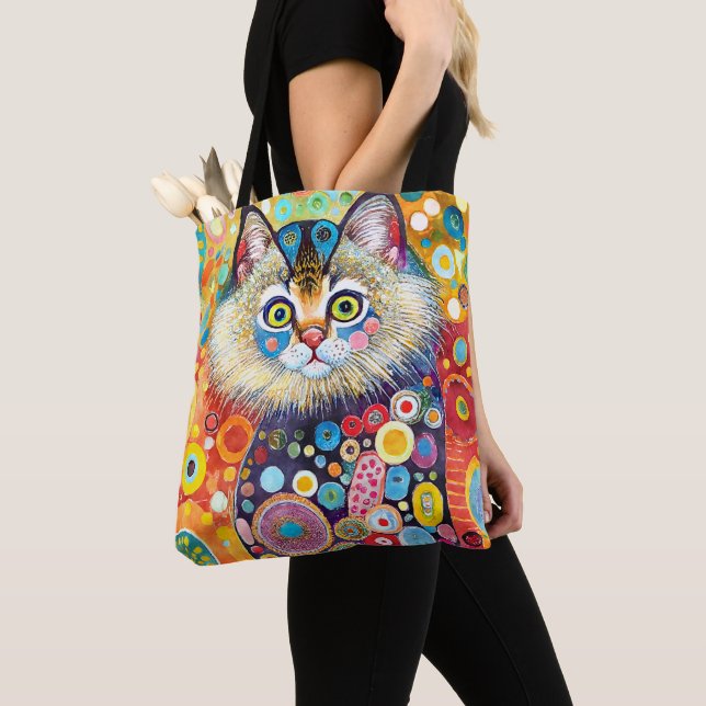 ABSTRAKTE FARBFARBKATZEN TASCHE (Von Nahem)
