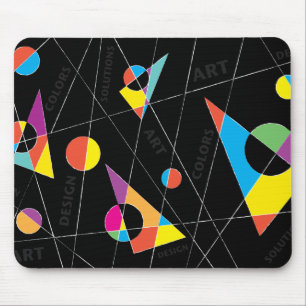Abstrakte Farbformen auf schwarzem Hintergrund Mousepad