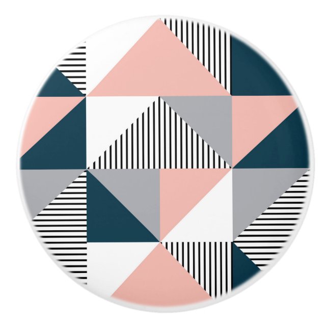 Abstrakte Farbgeometrie Keramikknauf (Vorderseite)