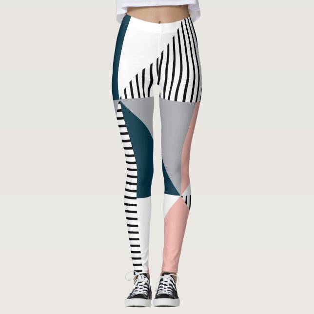 Abstrakte Farbgeometrie Leggings (Vorderseite)