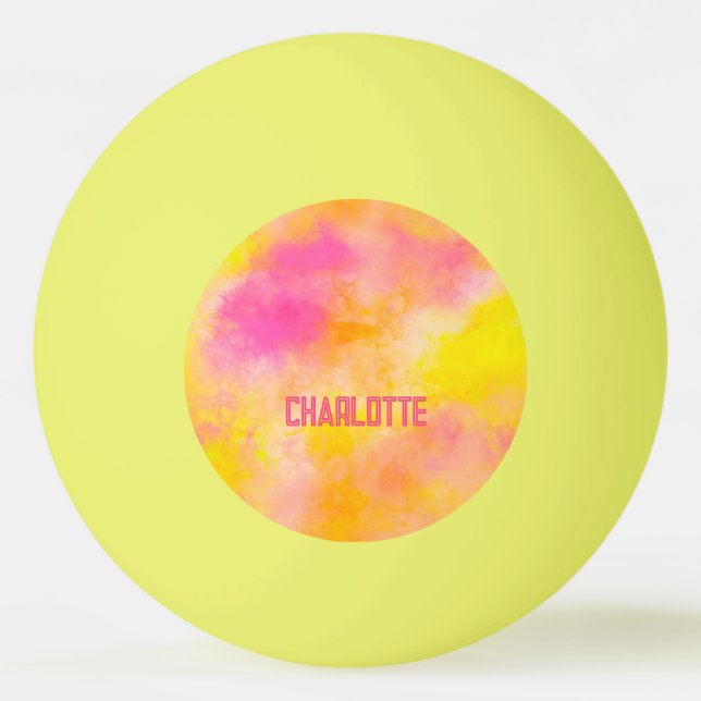 Abstrakte Farbglänze Leuchtkraft Tischtennisball (Vorderseite)