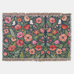 Abstrakte Farbige Anemonen Schmetterlinge Decken