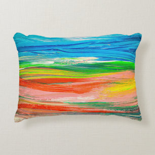 Abstrakte farbige Aquarellbilder Dekokissen