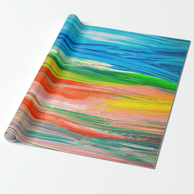 Abstrakte farbige Aquarellbilder Geschenkpapier (Ungerollt)