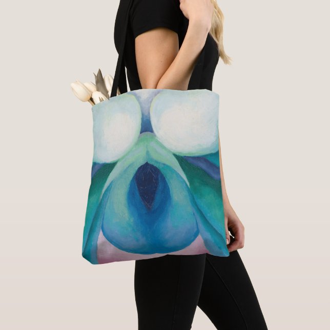Abstrakte farbige Blume Malen Georgia O'Keeffe Tasche (Von Nahem)