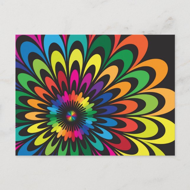 Abstrakte farbige Blume. Postkarte (Vorderseite)