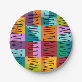 Abstrakte, farbige Designs Pappteller