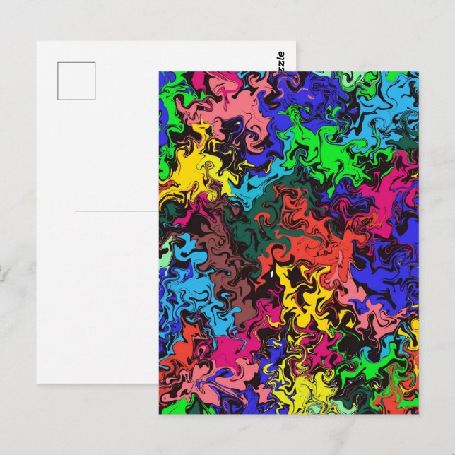 Abstrakte Farbige Drehung / Postkarte (Vorne/Hinten)