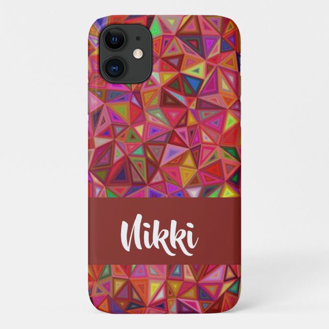 Abstrakte, farbige Dreiecke Case-Mate iPhone Hülle (Rückseite)