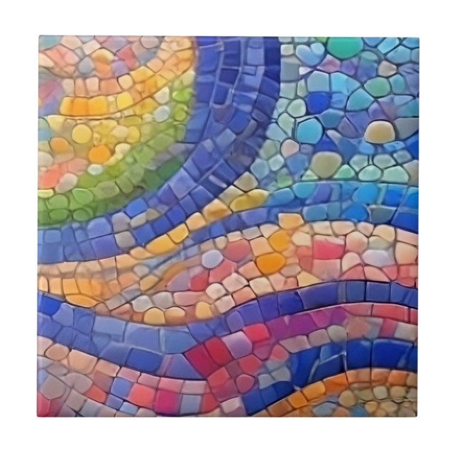 Abstrakte farbige Flow Gaudi-ähnliche Imitate Mosa Fliese (Vorderseite)