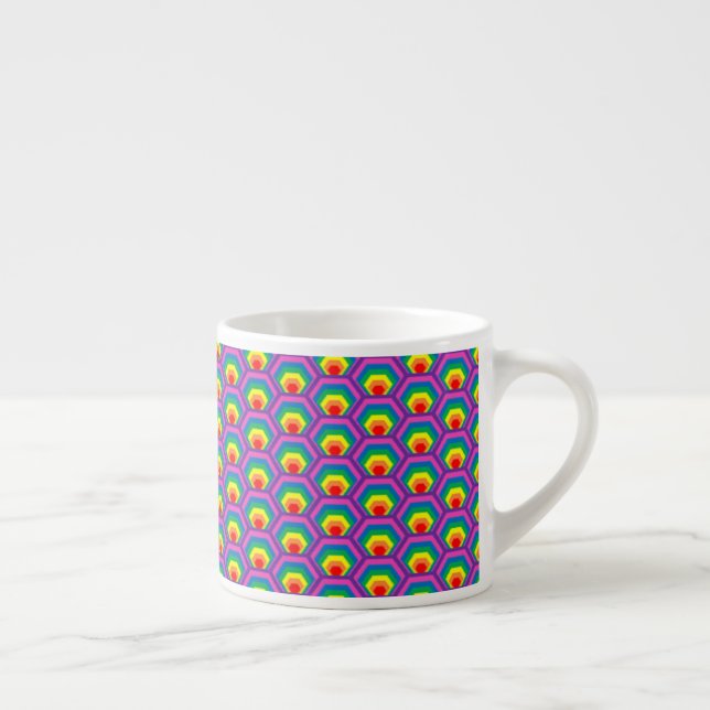 Abstrakte, farbige Formen Espressotasse (Rechts)