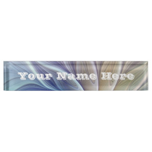 Abstrakte, farbige Fraktal Blume Name Namensplakette