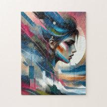 Abstrakte farbige Frau im Gesicht