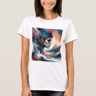 Abstrakte farbige Frau im Gesicht T-Shirt