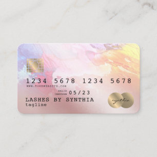 Abstrakte farbige Kunst Kreditkarte Gold Visitenkarte