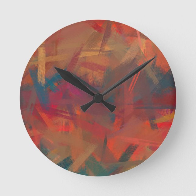 Abstrakte Farbige Malerei #2 Runde Wanduhr (Vorderseite)