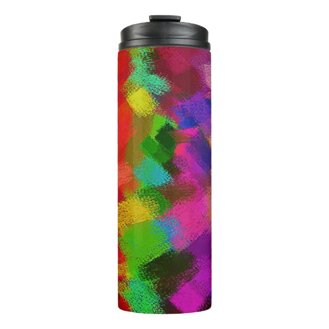 Abstrakte Farbige Malerei #3 Thermosbecher (Vorderseite)