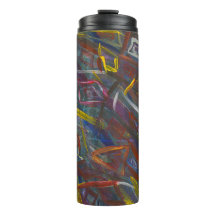 Abstrakte Farbige "Quadrate" Thermal Tumbler