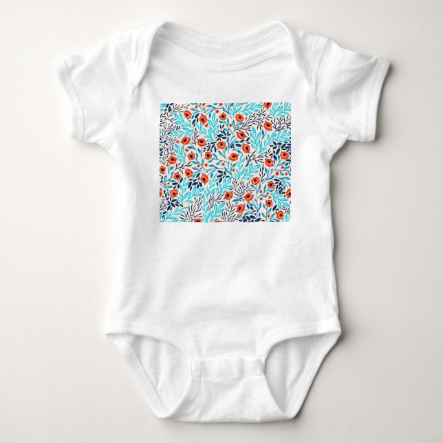 Abstrakte farbige Rose: Vintage Blumen Baby Strampler (Vorderseite)