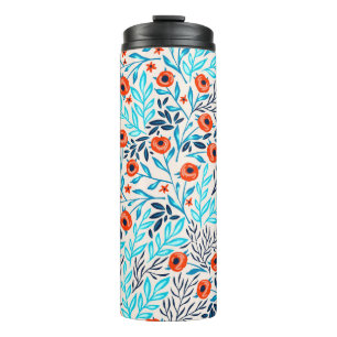 Abstrakte farbige Rose: Vintage Blumen Thermosbecher