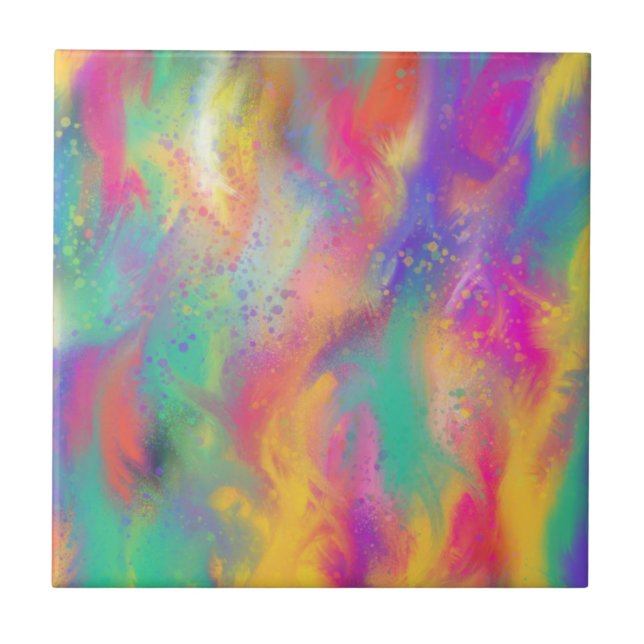 Abstrakte Farbige Swash-Acrylate Pink Aquamarin ge Fliese (Vorderseite)