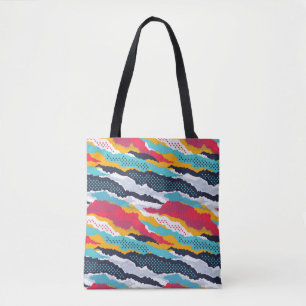 Abstrakte farbige Tarnkappentapete mit Polka Tasche