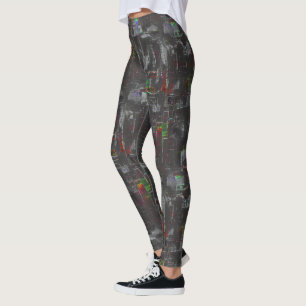 Abstrakte, farbige zeichn in dunkler Nacht unter J Leggings