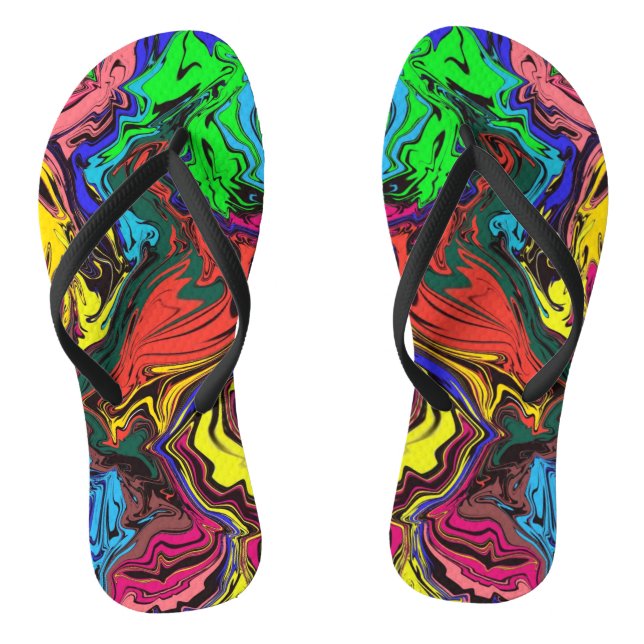Abstrakte Farbigkeit, wirbelig / gespült / Flip Flops (Fußbett)