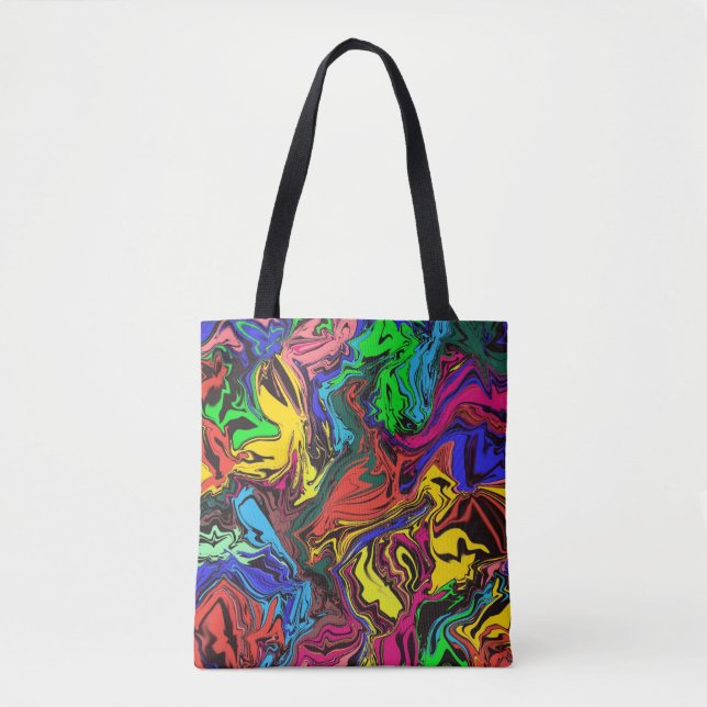 Abstrakte Farbigkeit, wirbelig / gespült / Tasche (Vorderseite)
