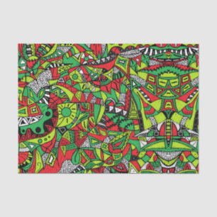Abstrakte Farbkomposition des psychedelischen Stam Seidenpapier