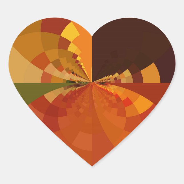 Abstrakte Farbkunst - Design Herz-Aufkleber (Vorderseite)