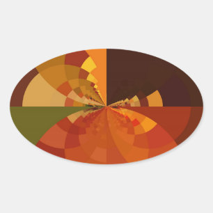 Abstrakte Farbkunst - Design Ovaler Aufkleber