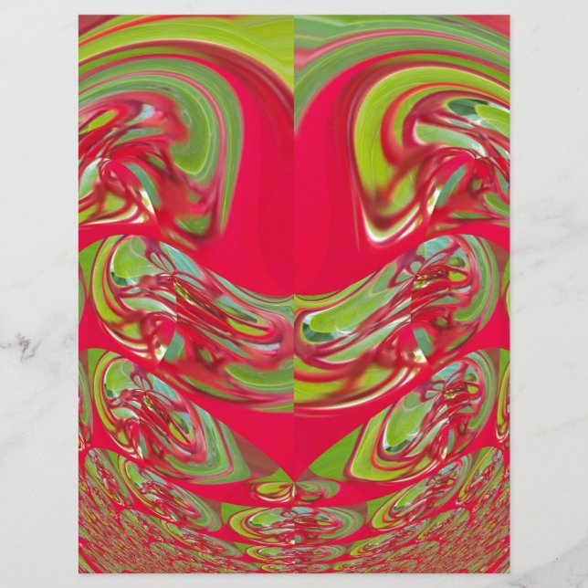 Abstrakte Farbkunst in Rot und Grün (Vorderseite)