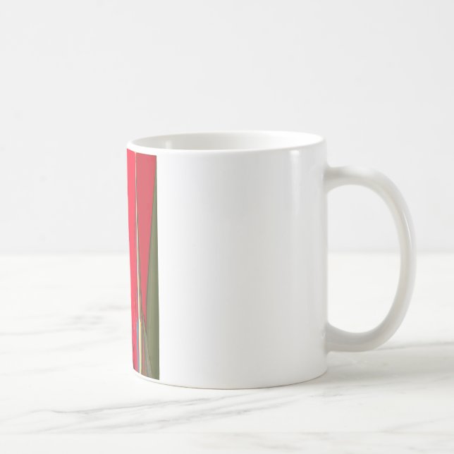 Abstrakte Farbkunst in Rot und Grün Kaffeetasse (Rechts)