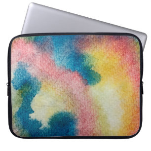 Abstrakte Farbkunst mit leuchtender Farbe und Aqua Laptopschutzhülle