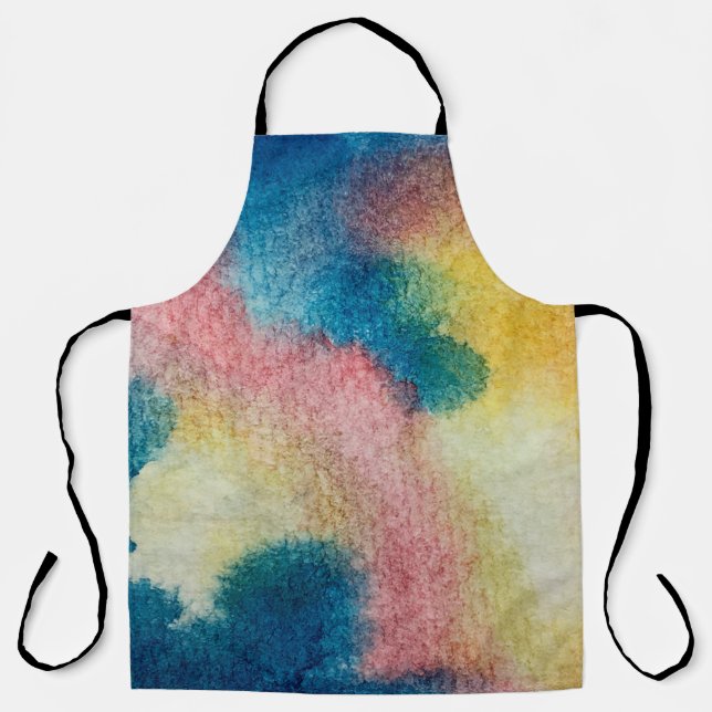 Abstrakte Farbkunst mit leuchtender Farbe und Aqua Schürze (Vorderseite)