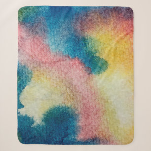Abstrakte Farbkunst mit leuchtender Farbe und Aqua Sherpadecke