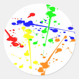 Abstrakte Farbkunst Paint splash Runder Aufkleber