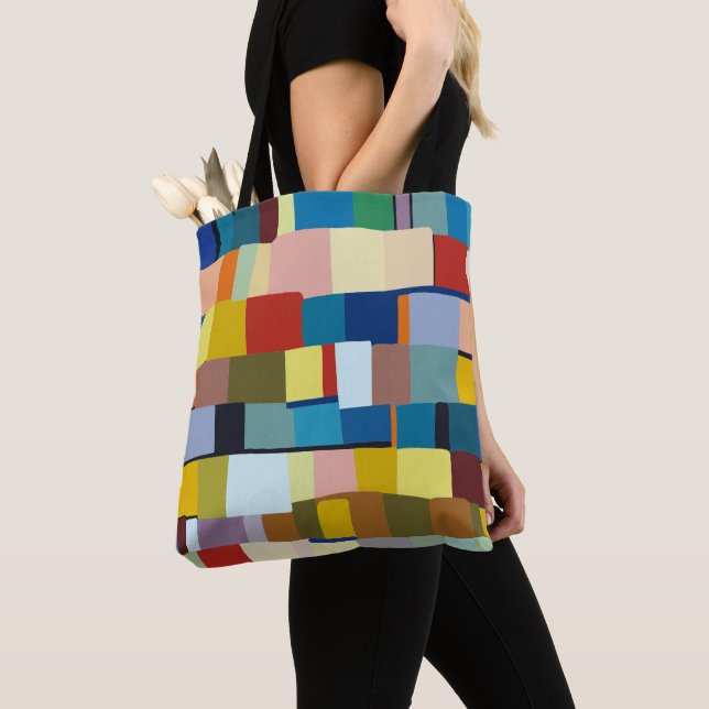 Abstrakte Farbpatchwork 271020 Tasche (Von Nahem)