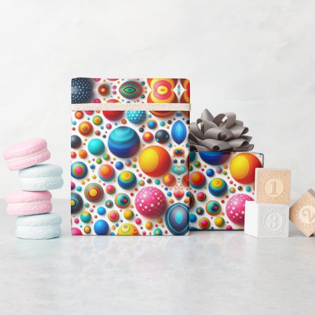 Abstrakte Farbpunkte Geschenkpapier (Babyparty)