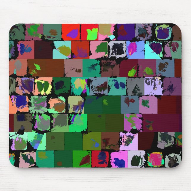 Abstrakte Farbquadrate Mousepad (Vorne)
