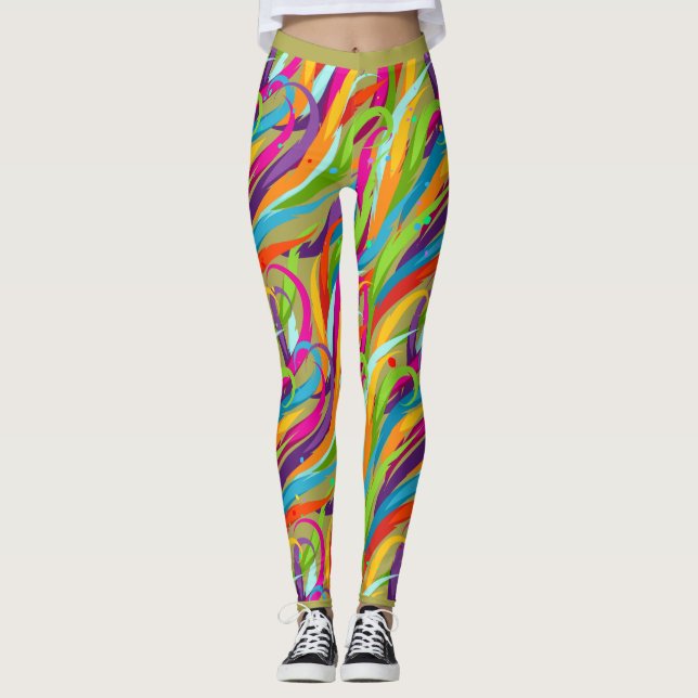 Abstrakte Farbschwingungen, Leggings (Vorderseite)