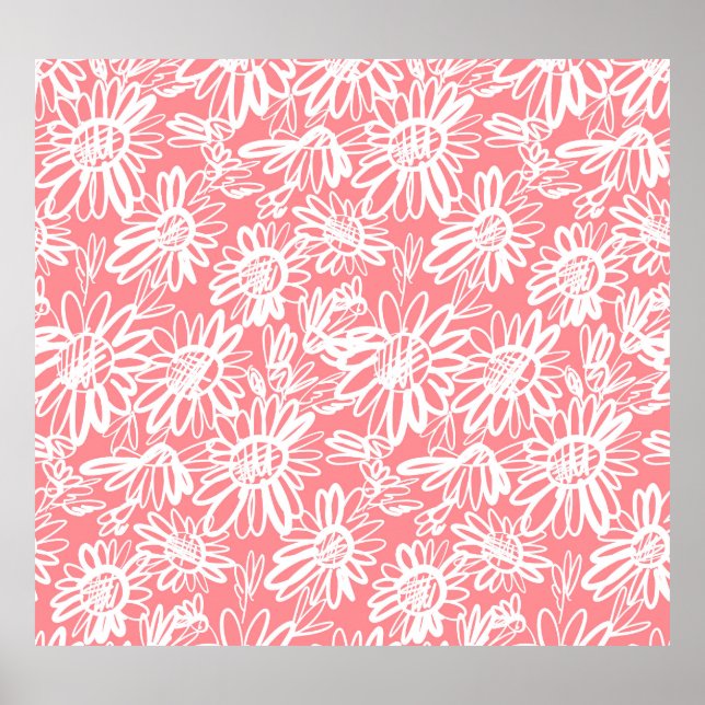 Abstrakte Farbskizze, monochrome Muster Poster (Vorne)