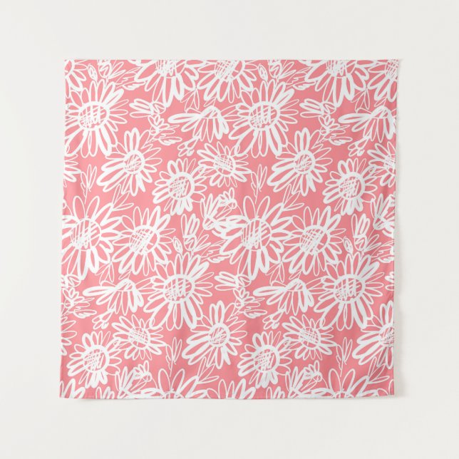 Abstrakte Farbskizze, monochrome Muster Wandteppich (Vorderseite)