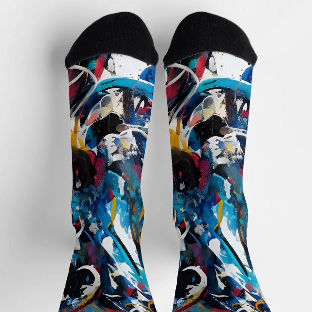 Abstrakte Farbspritze Socken (Oben)