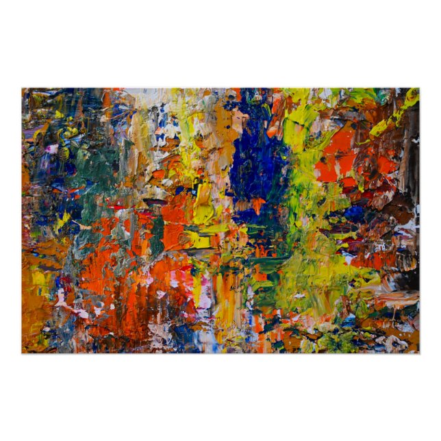 Abstrakte Farbstriche von der Palette des Künstler Poster (Vorderseite)
