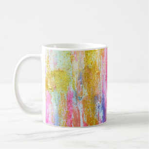 Abstrakte Farbströme an der Wand. Moderne Textur Kaffeetasse